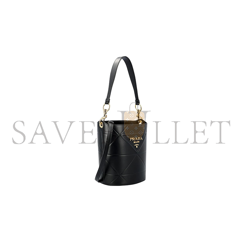 PRADA LEATHER HANDBAG BLACK IN LEATHER 1BA380 (22*20*14cm)